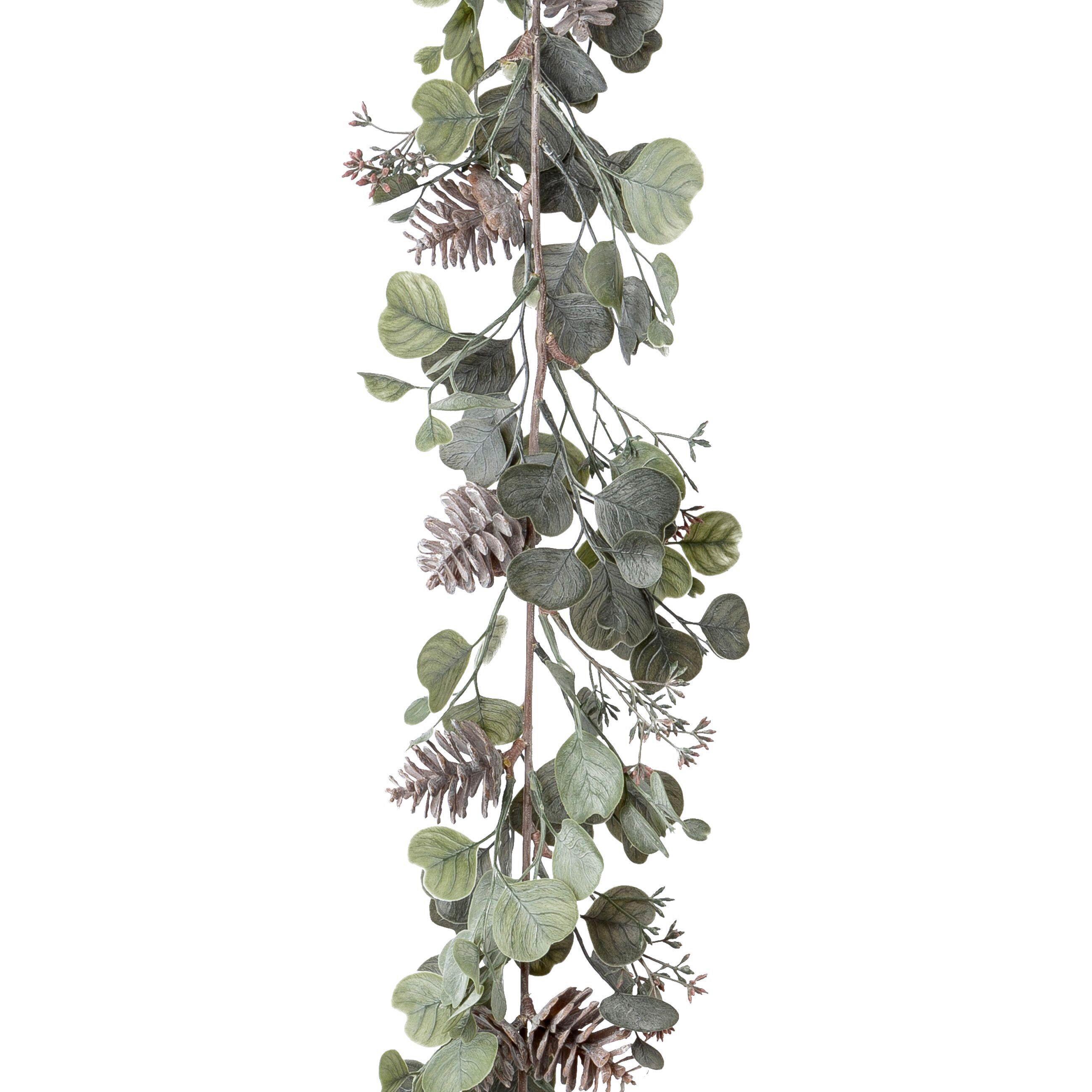 Kunstpflanze Eukalyptus Grau/Grün - Grau/Grün, Basics, Kunststoff (175cm)