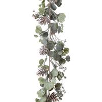 Kunstpflanze Eukalyptus Grau/Grün - Grau/Grün, Basics, Kunststoff (175cm)