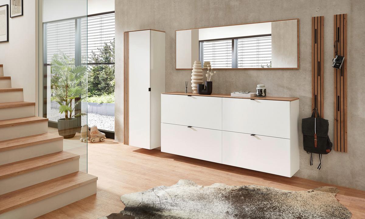 PRZEDPOKÓJ DIANA - biały/dąb artisan, Design, materiał drewnopochodny (255/179/37cm) - Voleo