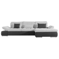 DUŻY NAROŻNIK SANFINO - jasnoszary/czarny, Konventionell, materiał drewnopochodny/metal (305/96/199cm) - Premium Living
