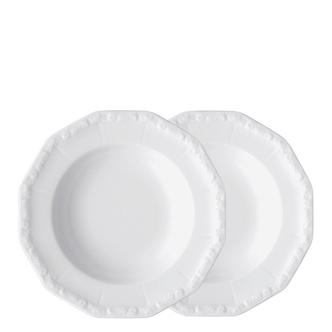 KOMPLET TALERZY DO ZUPY MARIA ROSENTHAL - biały, Konventionell, ceramika (24,5/23,5/5,3cm) - Rosenthal