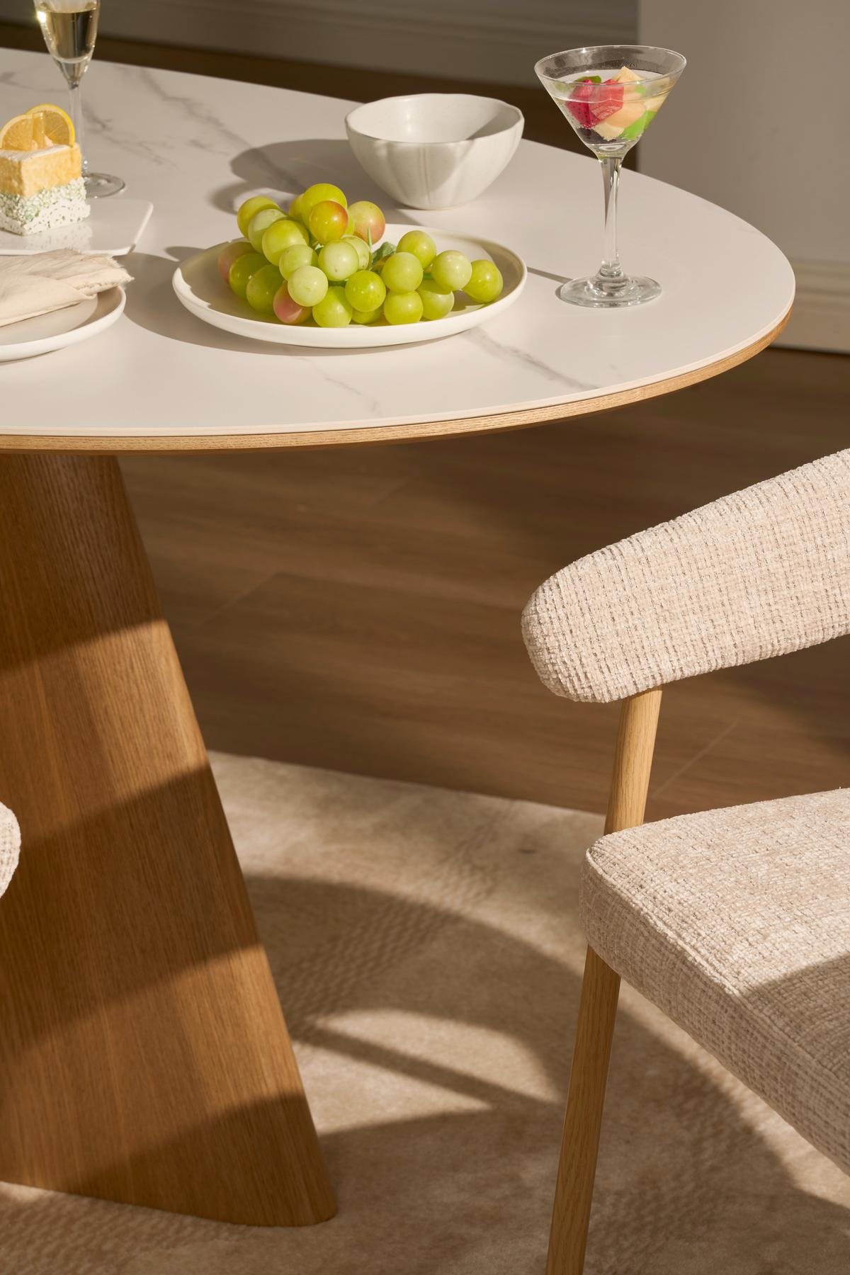 Jedilna Miza Otis, Barva Hrasta, Bela, 160x90 - barve hrasta/bela, Moderno, kamen/leseni material (160/90/75cm) - Livetastic