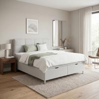 Boxbett Oviedo 160 in Hellgrau ca. 160x200cm - Hellgrau, KONVENTIONELL, Textil/Metall (160/200cm) - Based