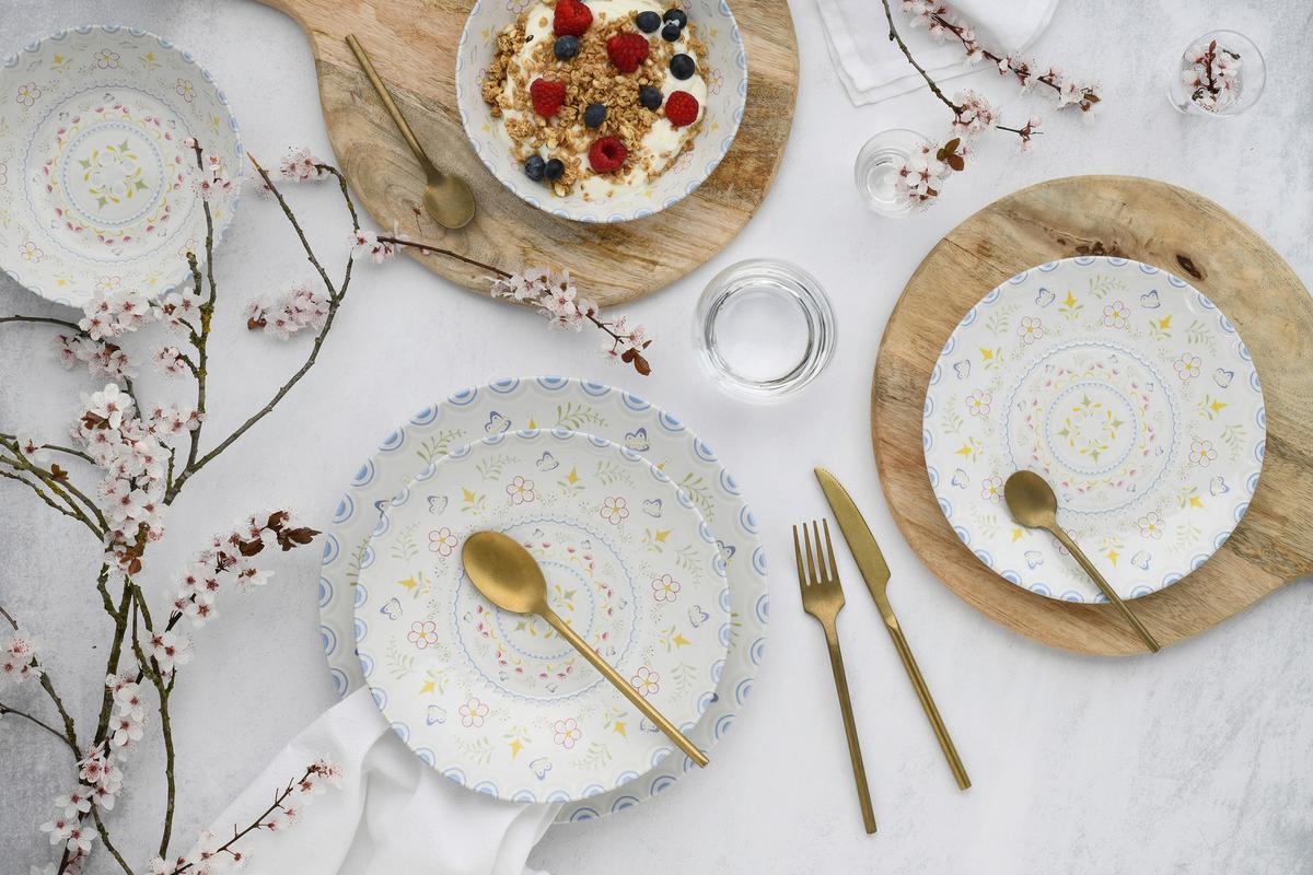 Jedilni Servis Primavera Pastell, 16-Delni - bela/večbarvno, Basics, keramika - Creatable