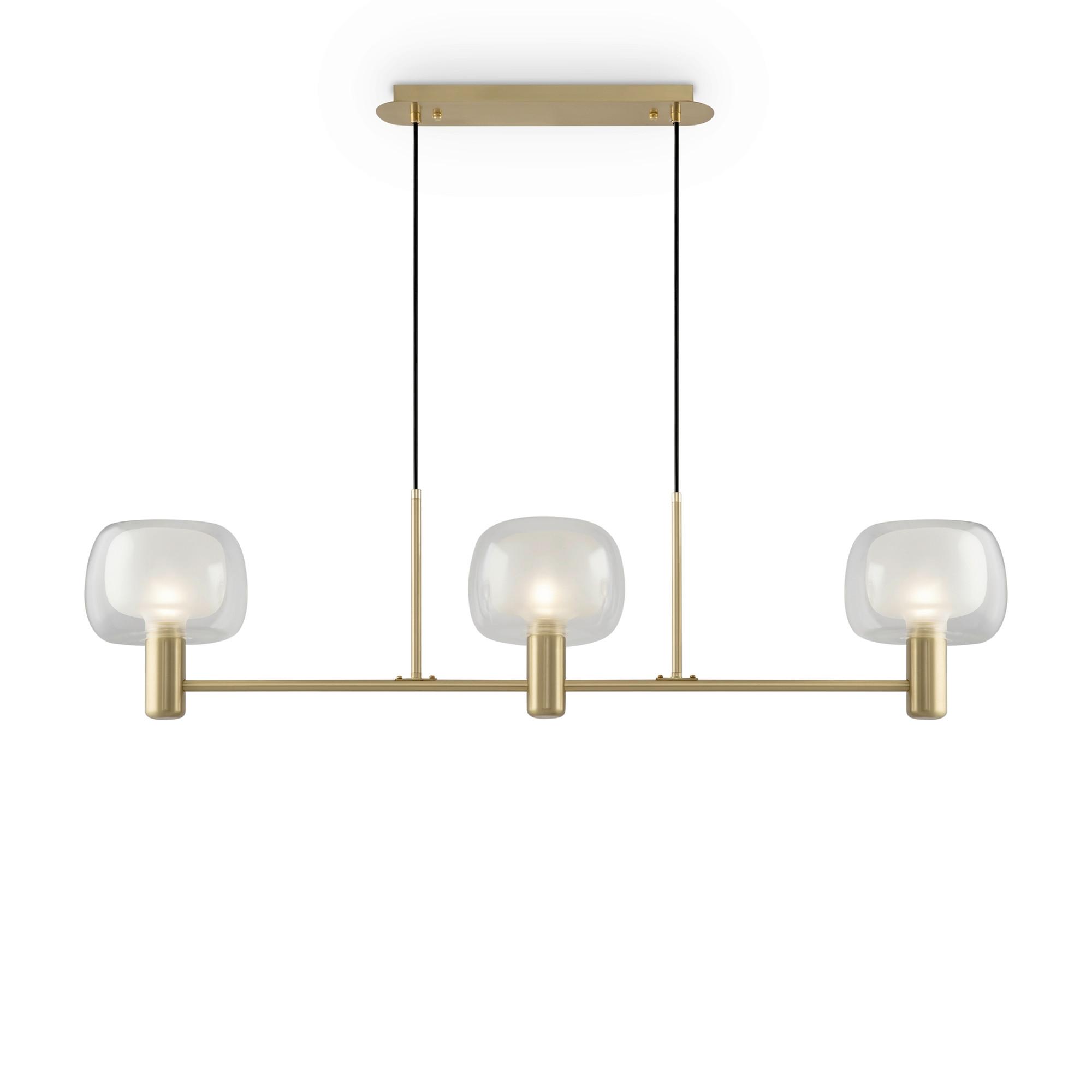 PENDELLEUCHTE VISION - Transparent/Goldfarben, Trend, Glas/Metall (104/18/26cm) - MAYTONI
