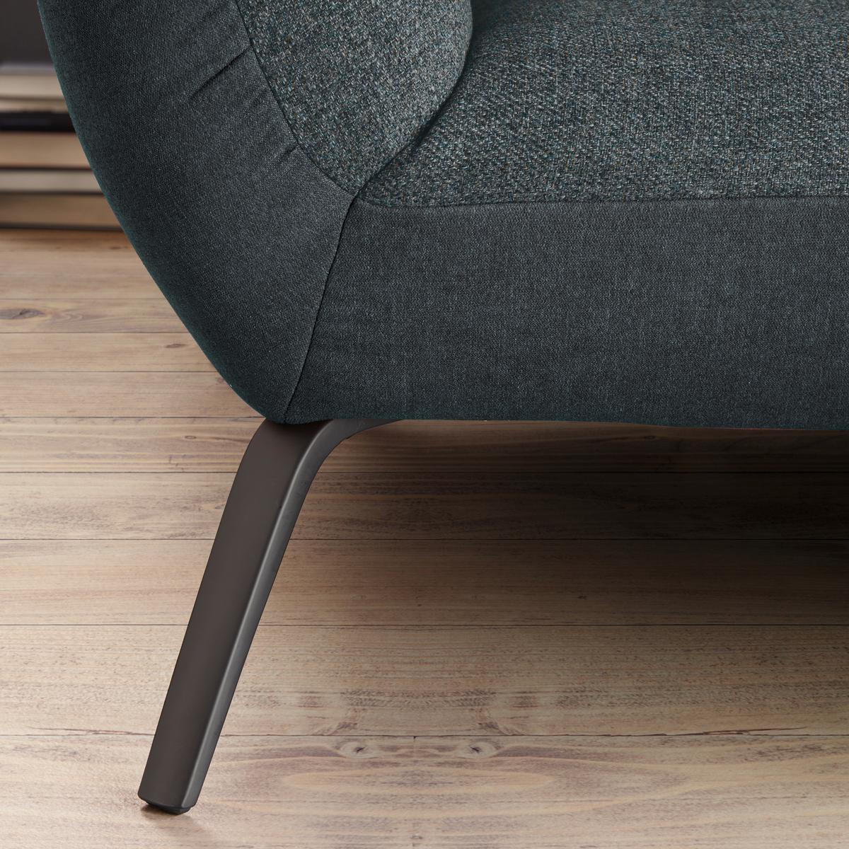 Bigsofa Trendy Blaugrau - Blaugrau/Schwarz, MODERN, Holzwerkstoff (260/93/124cm) - Premium Living