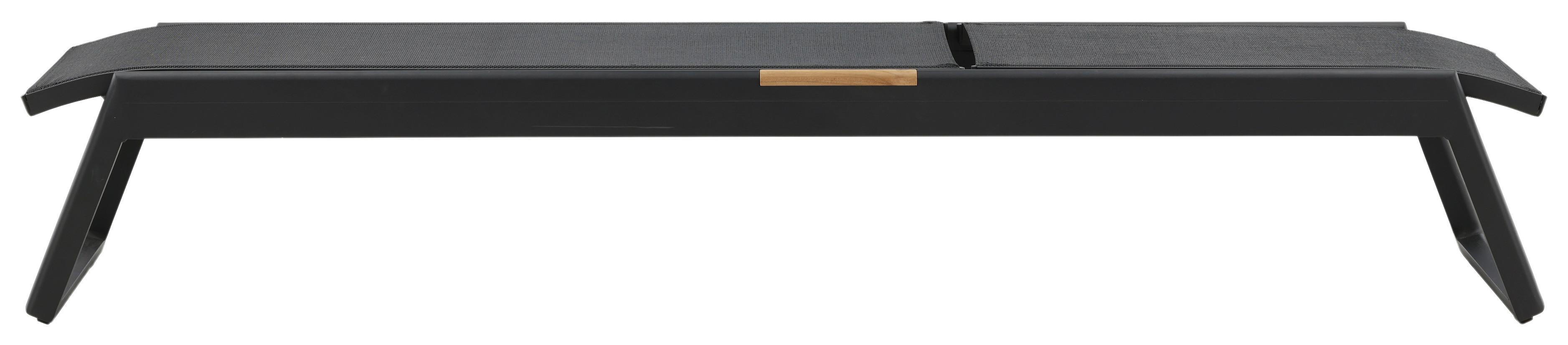 Sonnenliege Mexico ca. 60x35x200 Schwarz - Schwarz, KONVENTIONELL, Metall (60/35/200cm) - Gardenson