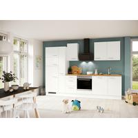 Küchenblock inkl. 5 E-Geräte IP1200 Weiß - Eichefarben/Silberfarben, Trend, Holzwerkstoff/Metall (310cm) - Impuls
