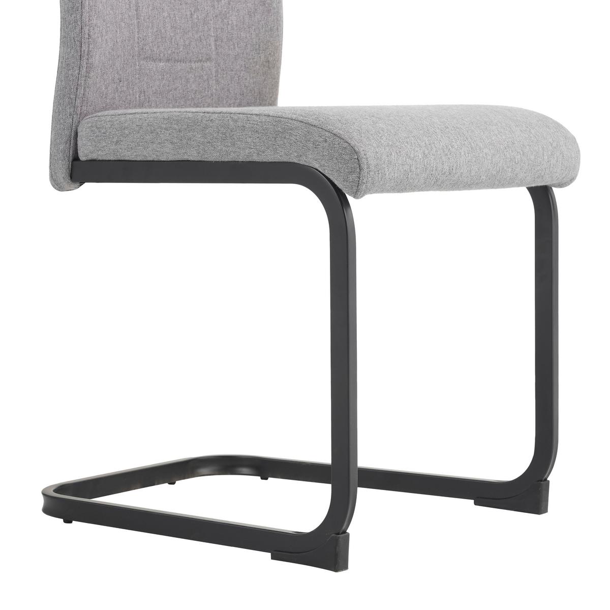 KRZESŁO NA PŁOZIE REUS - czarny/szary, Design, metal/tkanina (44/100/59cm) - Carryhome