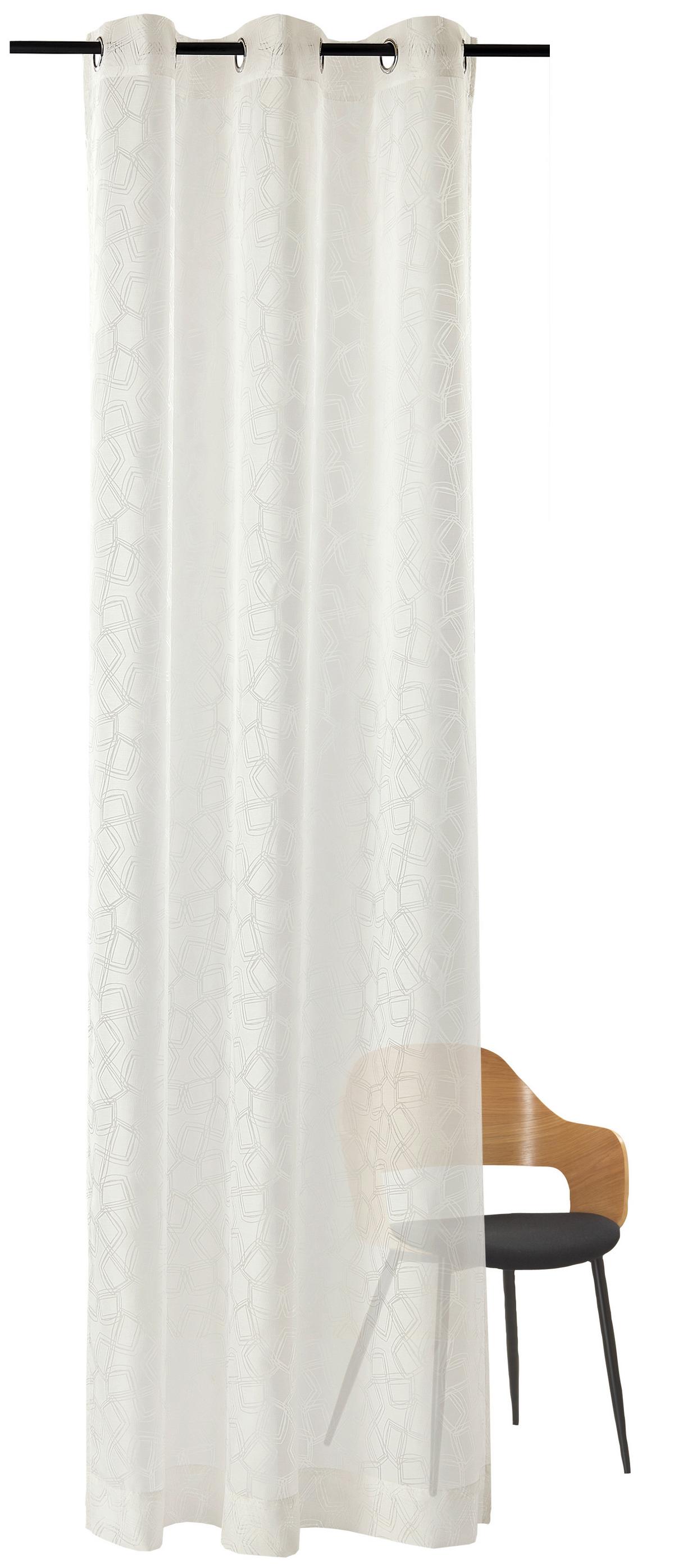 ZASŁONA NA PRZELOTKACH SW-TYPE - kremowy/biały, Design, tkanina (140/250cm) - Schöner Wohnen