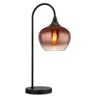 Asztali Lámpa 15548tg - fekete/rézszínű, Design, üveg/fém (27,5/16/54cm) - Globo