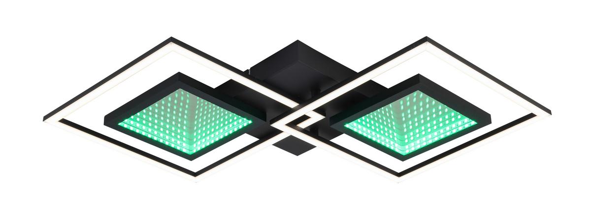 LED-Deckenleuchte Preceval max. 32 Watt - Schwarz, Kunststoff/Metall (74/42/6cm) - Premium Living