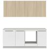 Küchenblock Milino o. E-Geräte Sandfarben - Eichefarben/Schwarz, Basics, Holzwerkstoff/Kunststoff (210cm) - Visiona