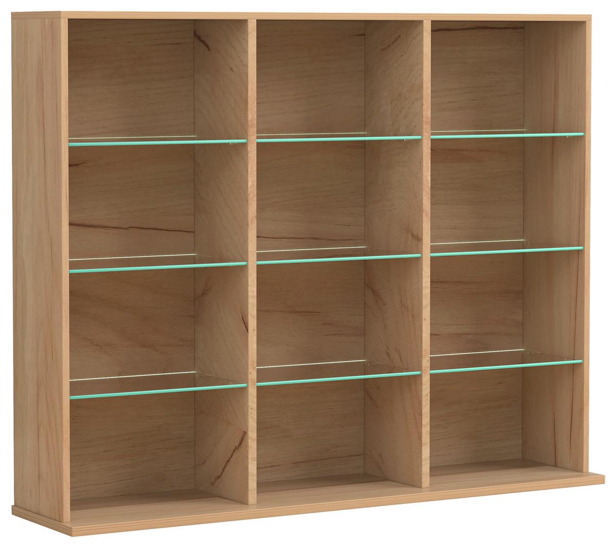 REGAL ZILAS L - Honigeiche, Design, Glas/Holzwerkstoff (102/82/23cm) - MID.YOU