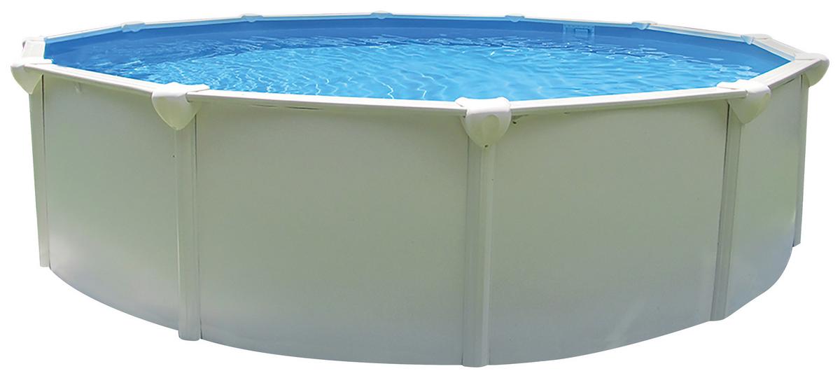 Schwimmbecken Steely Supreme Ø ca. 550cm - Blau/Weiß, MODERN, Kunststoff/Metall (550/132cm)