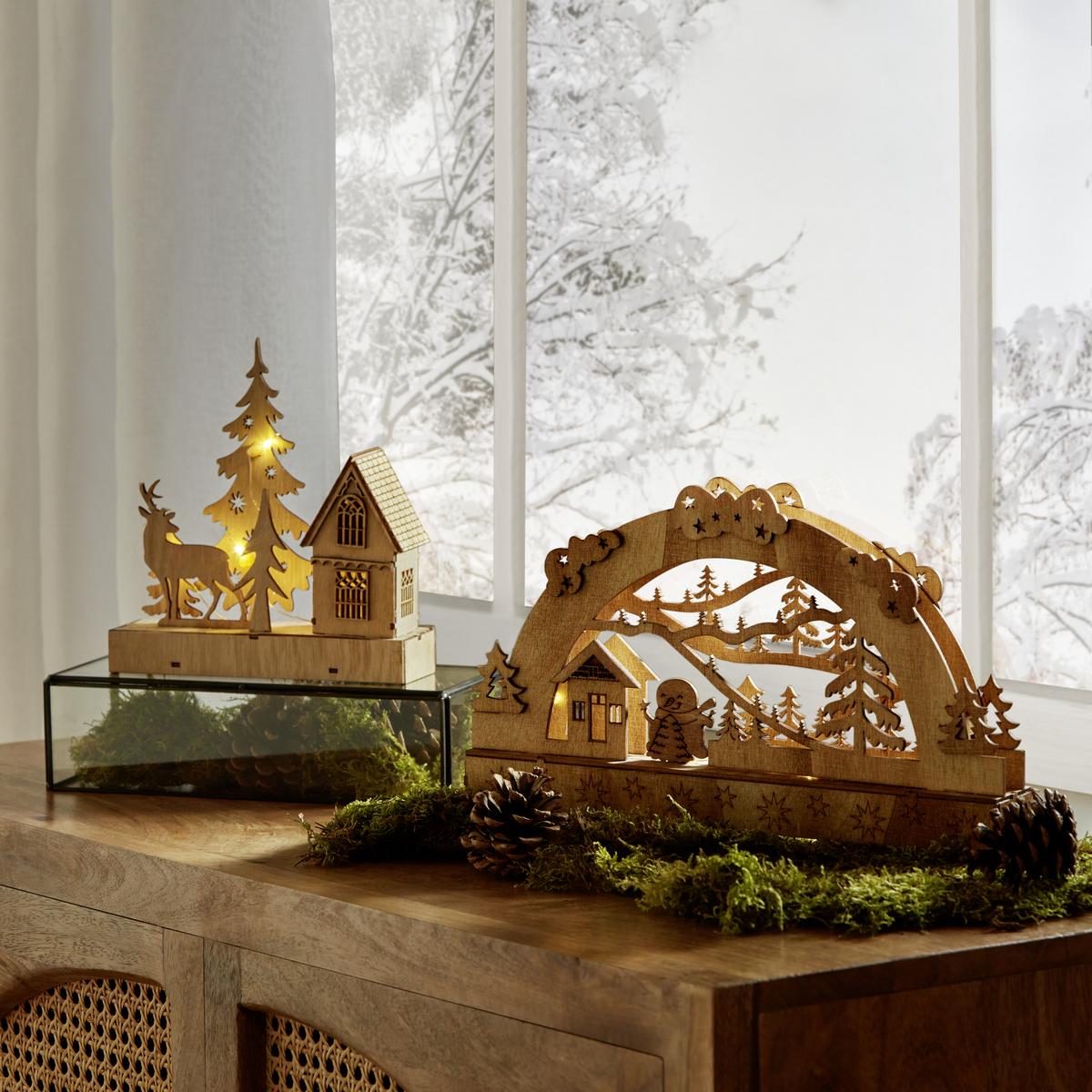 LED-Dekoleuchte Guril in Naturfarben - Naturfarben, Konventionell, Holz (18/5/19cm) - Modern Living