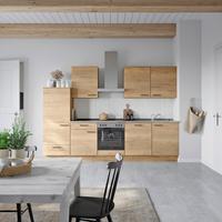 Küchenblock Structura Low m. Geräten Eiche - Schieferfarben/Eichefarben, MODERN, Holzwerkstoff/Metall (300cm) - Nobilia