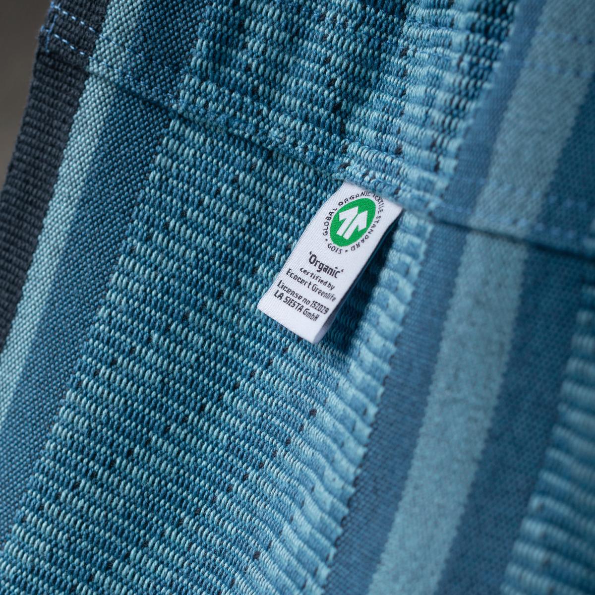 Hängematte Hammock Chair and Stand Blau inkl. Gestell - Blau/Eukalyptusholzfarben, KONVENTIONELL, Holz/Textil (100/152/92cm) - La Siesta