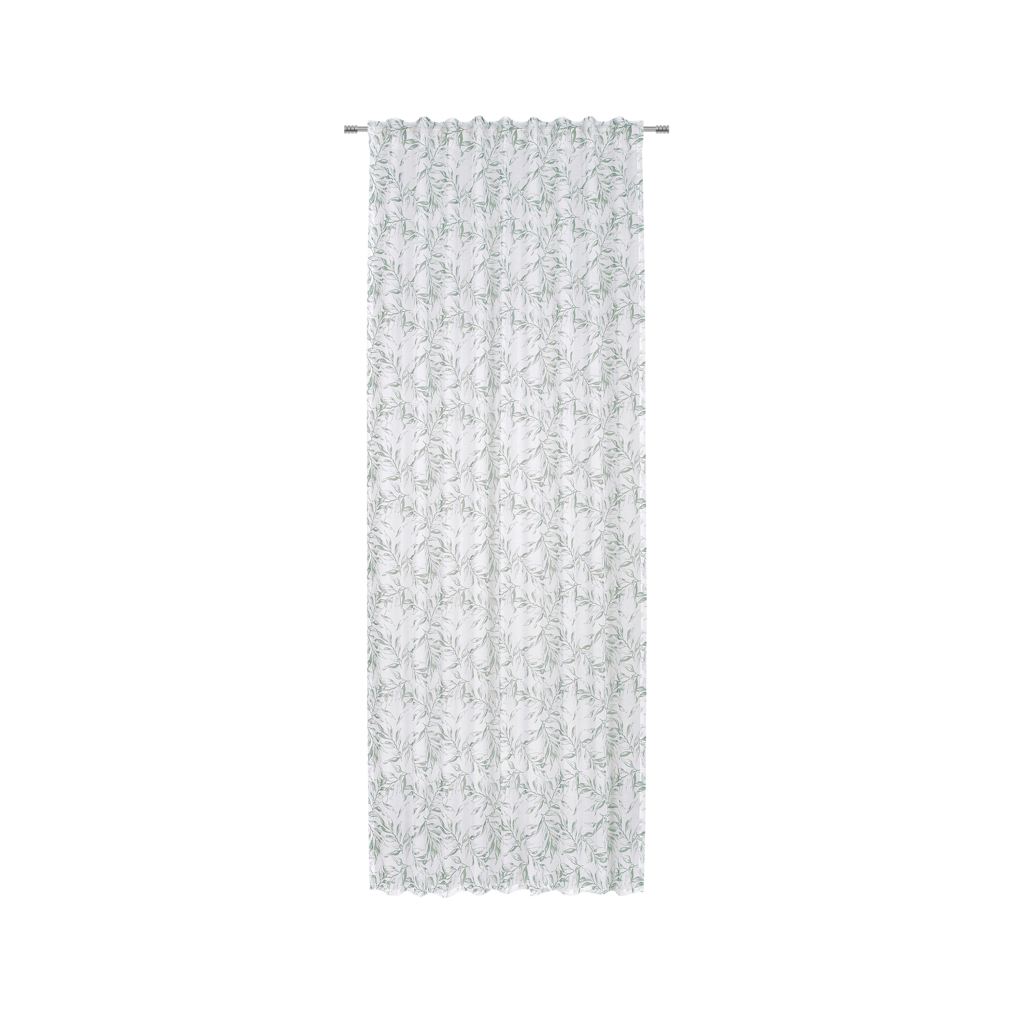 Končana Zavesa Athena - zelena/bela, tekstil (140/245cm) - Modern Living