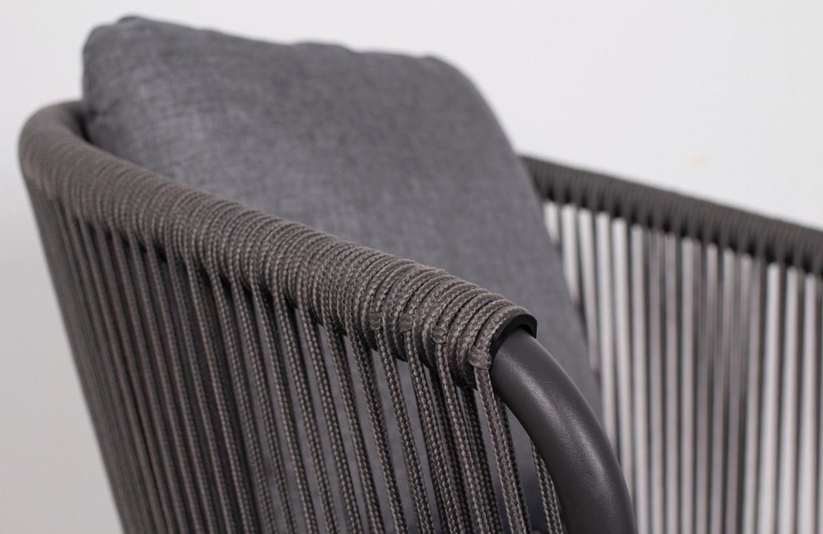 Gartensessel Brescia Grau - Grau, Basics, Kunststoff/Textil (58/78/63cm)