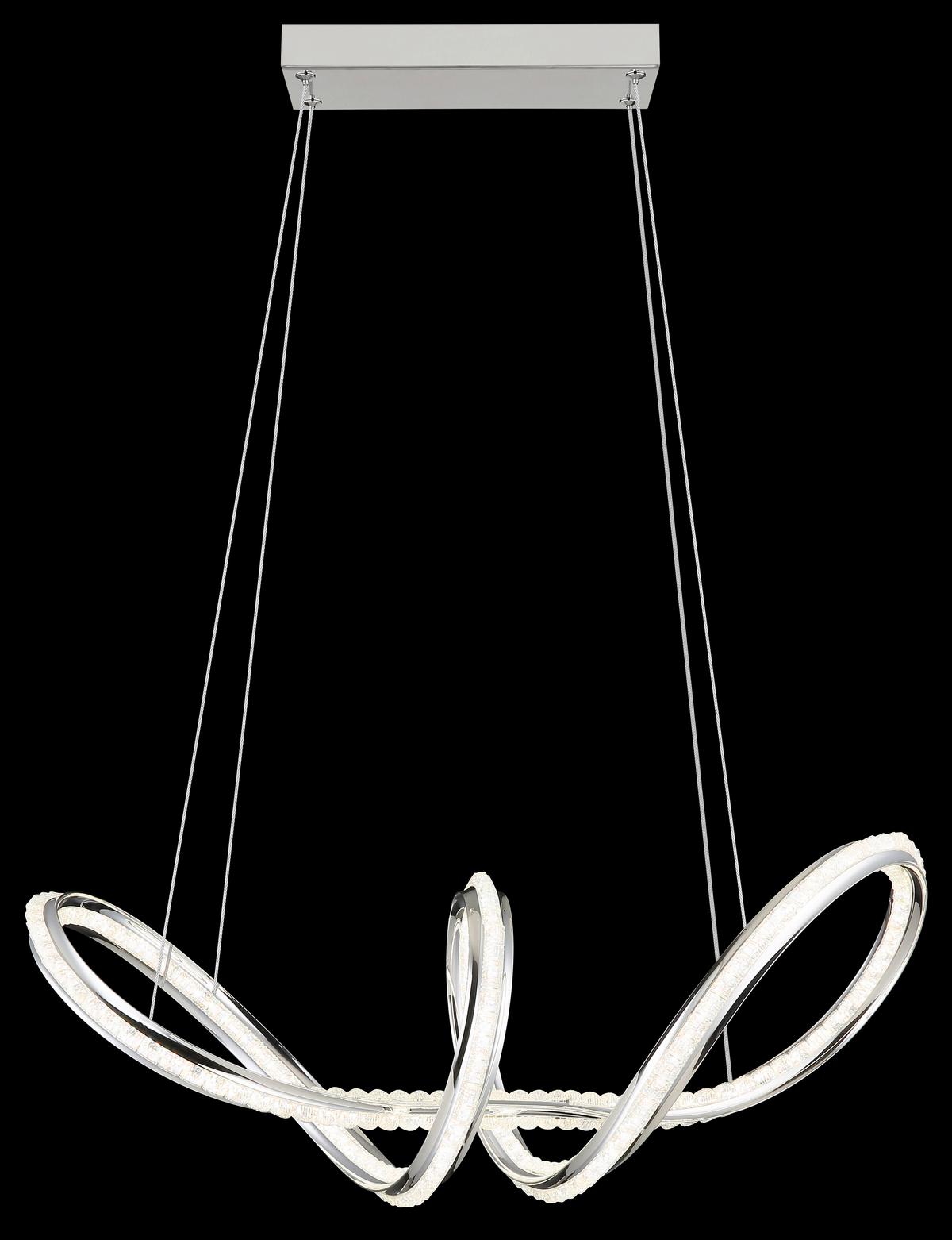 Led-hängeleuchte 67440h Evangeline - Klar/Chromfarben, Design, Kunststoff/Metall (60/28/120cm) - Globo