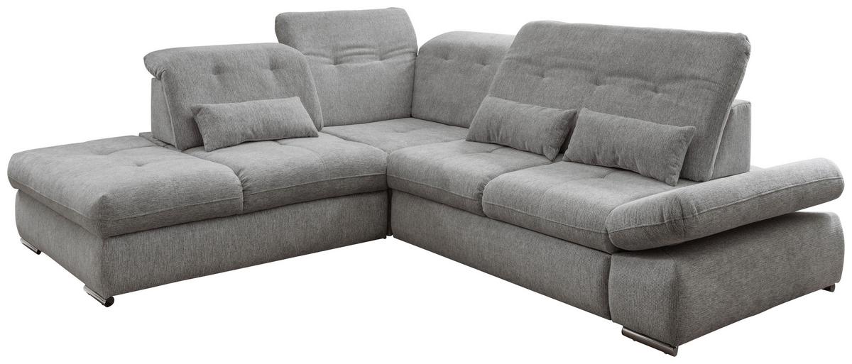 Wohnlandschaft Dalida Silberfarben Chenille - Chromfarben/Silberfarben, Design, Textil/Metall (254/280cm) - Livetastic