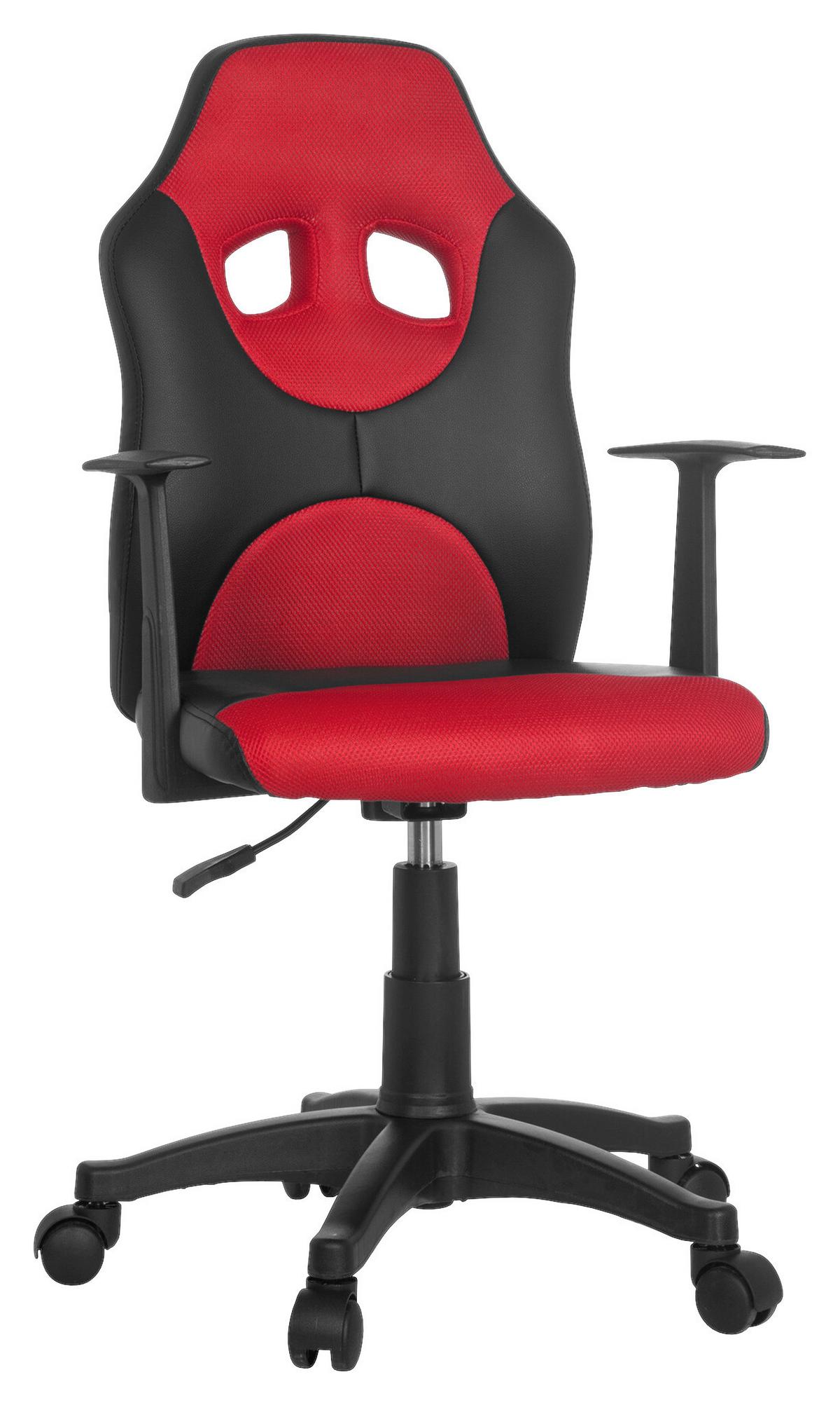 Mladinski Vrtljivi Stol Kid Racer, Črna, Rdeča - rdeča/črna, Basics, umetna masa (54/90-100/48cm) - MID.YOU