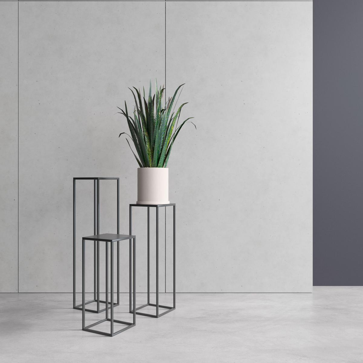 Blumenständer Schwarz - Schwarz, Basics, Metall (19/77/19cm)