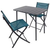 BALKONSET SUMILA - Türkis/Schwarz, Modern, Kunststoff/Textil - Ambia Garden