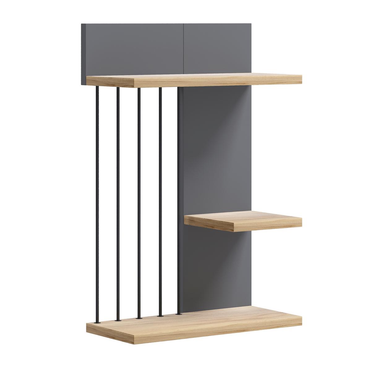 Wandboard Dolira - Eichefarben/Anthrazit, Design, Holzwerkstoff (40/60/19cm) - Livetastic