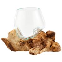 WAZON NATURAL LIVING - przejrzysty/przezroczysty, Natur, drewno/szkło (12/15-16cm) - Ambia Home