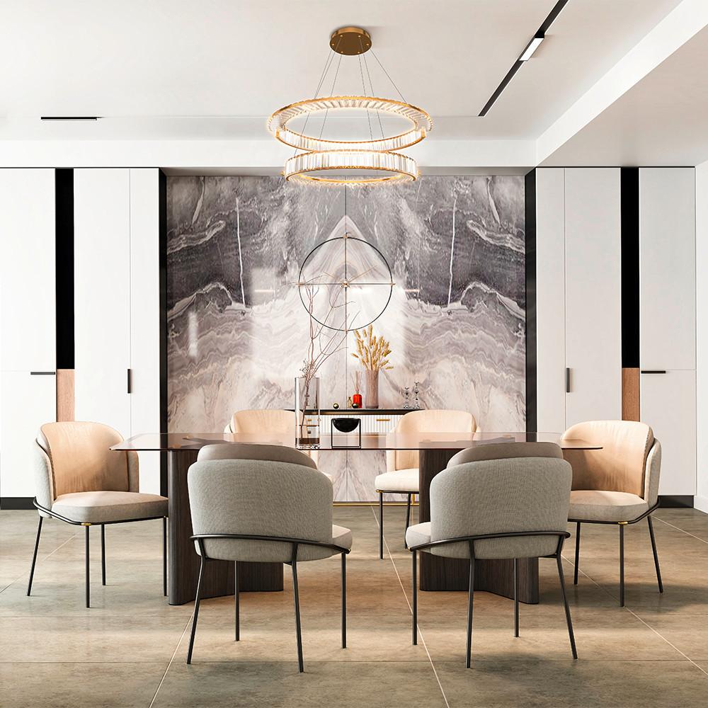 Pendelleuchte Krone Goldfarben max. 90 Watt - Transparent/Goldfarben, Trend, Glas/Metall (100/50cm) - MAYTONI