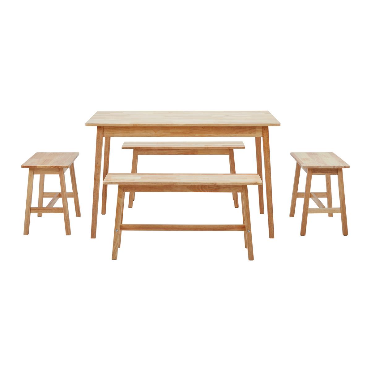 Sitzgruppe Holz Marijana Eichefarben - Eichefarben, MODERN, Holz (120-90-60/80-30-30/73-45-45cm) - Bessagi Home