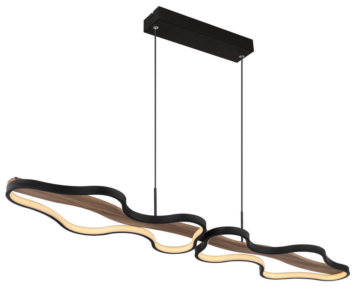 Viseča Led-svetilka Bezzy, S Sijalko - črna/temno rjava, Design, kovina/umetna masa (112/25,5/150cm) - Globo