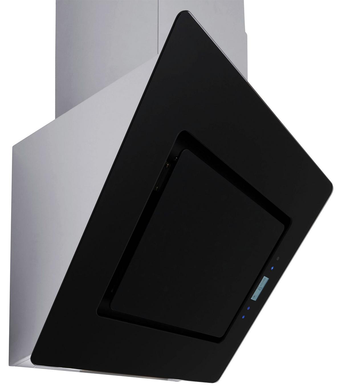 Dunstabzugshaube Elva Schwarz/Edelstahl B: ca. 60 cm - Edelstahlfarben/Schwarz, Trend, Glas/Metall (60/87,5-125,5/37cm) - Respekta