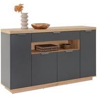 Comodă cu uși JAKE - stejar Artisan/antracit, Trend, material pe bază de lemn (153/92/38cm) - Modern Living