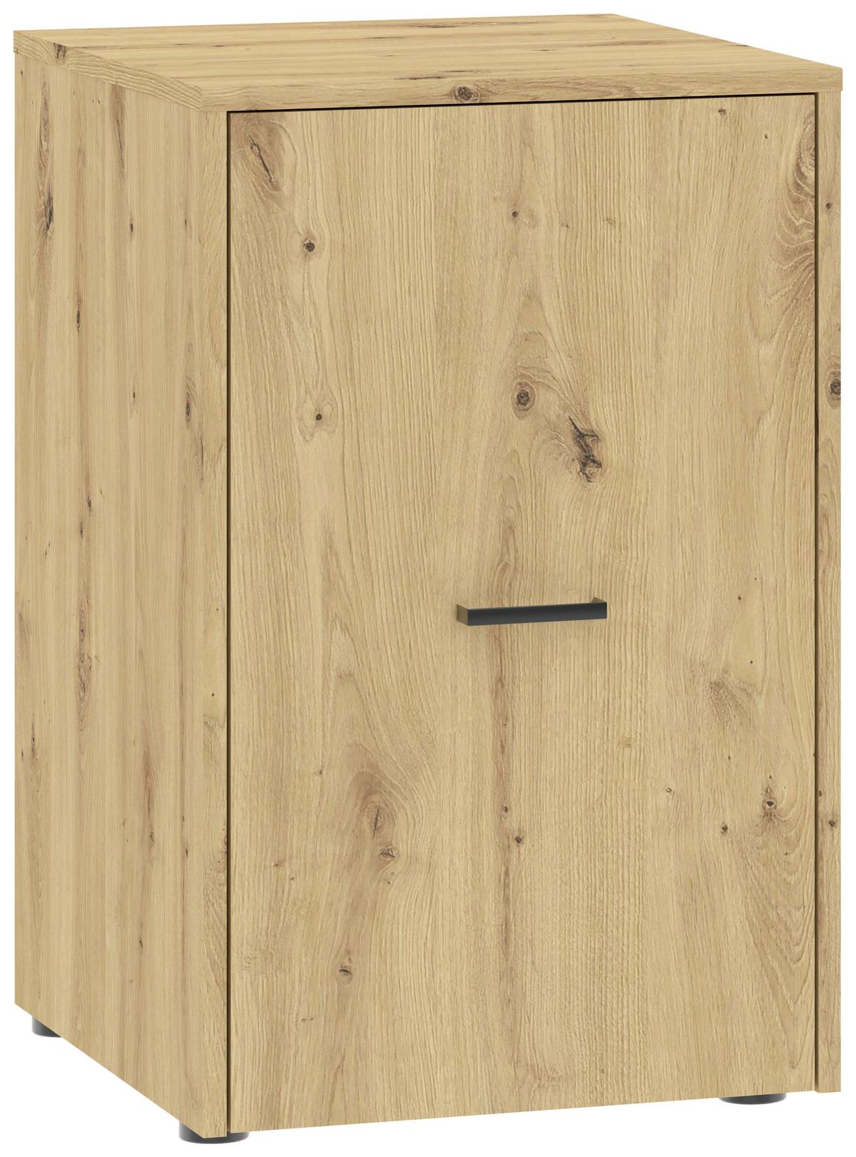 Unterbauschrank Kivo Eiche Artisan - Schwarz/Eiche Artisan, MODERN, Holzwerkstoff/Kunststoff (45/69,8/52,1cm) - Based