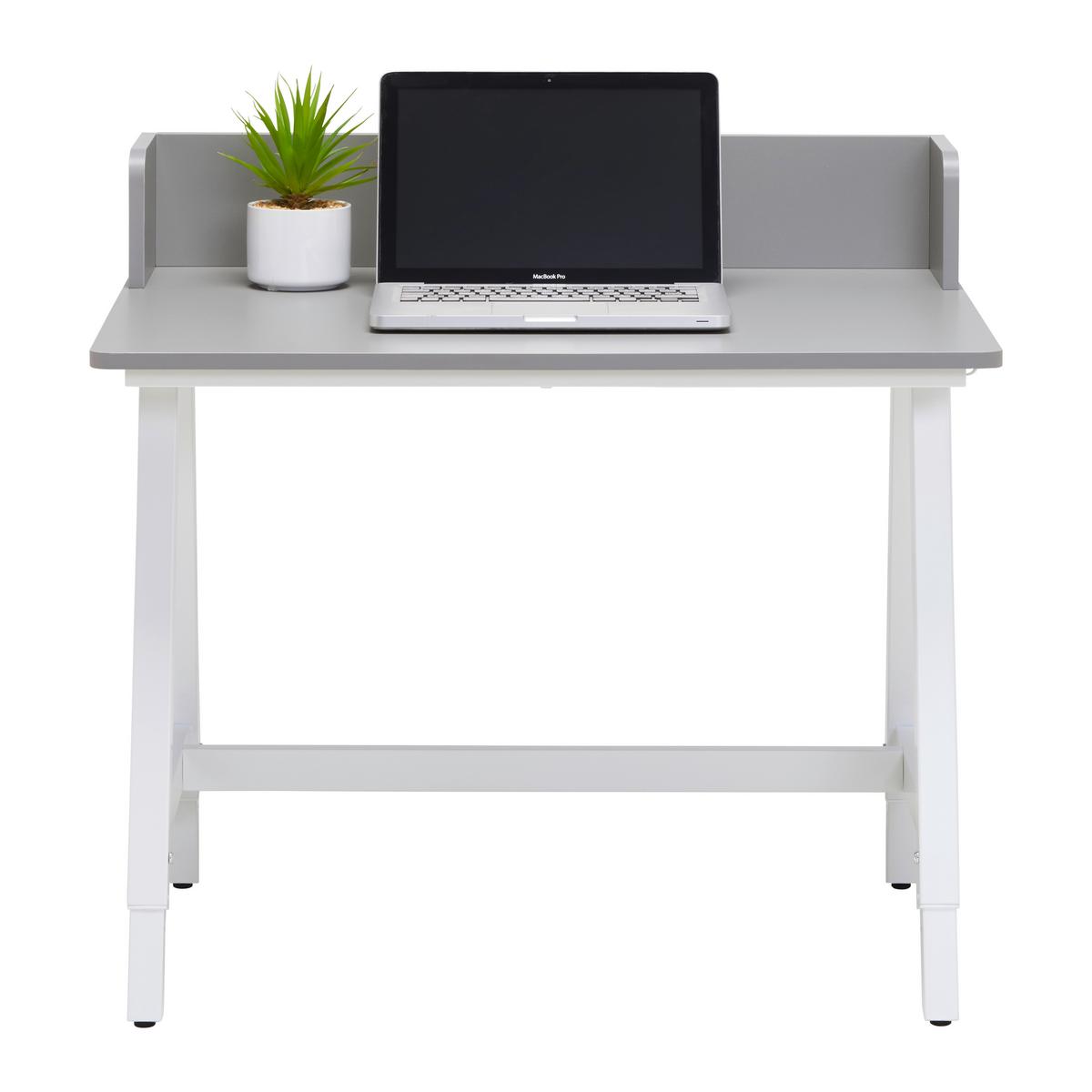 Schreibtisch Emmelie Grau/Weiss - Weiss/Grau, Modern, Holzwerkstoff/Metall (80/54-85/60cm) - Mömax