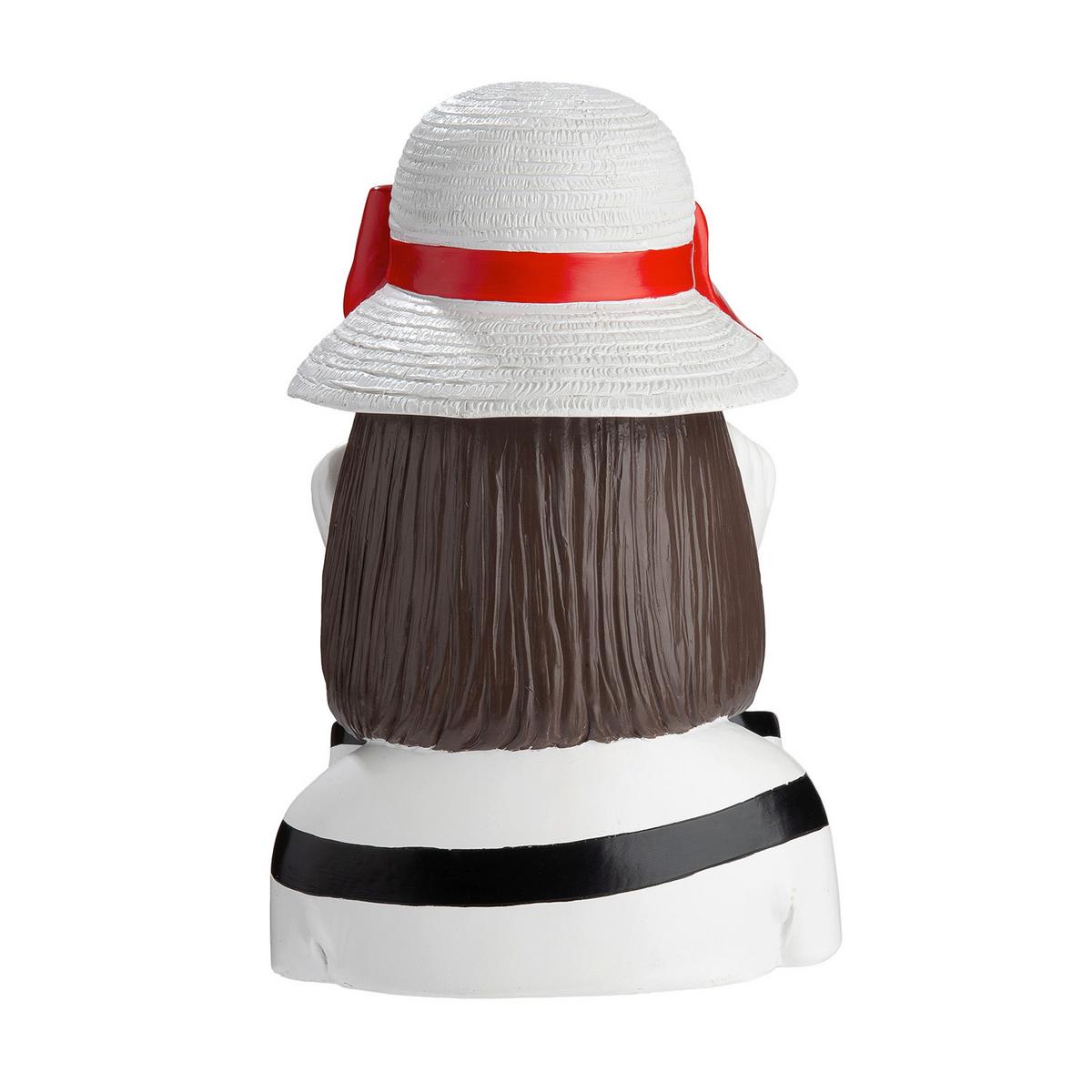 Dekobüste Lady Sophie Rot/Schwarz/Weiß - Rot/Schwarz, Basics, Kunststoff (18/28/13,5cm)
