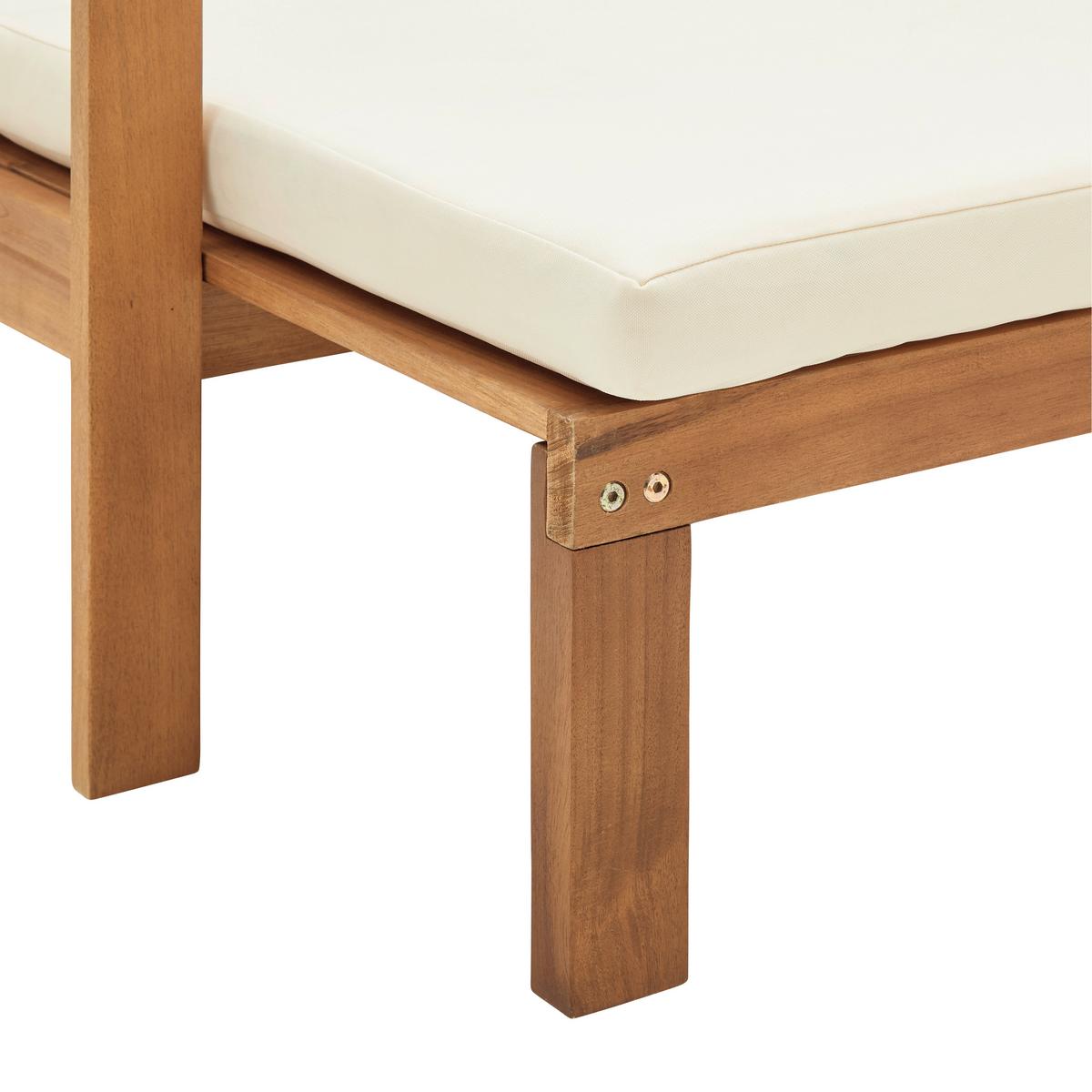 Gartenliege Pia Naturfarben Akazie/Outdoorstoff - Naturfarben, MODERN, Holz/Textil (130/75/80-130cm) - Bessagi Garden