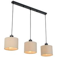 LAMPA WISZĄCA AMELIA - czarny/kolor piaskowy, Design, tworzywo sztuczne/metal (75/20/120cm) - Novel