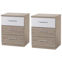 Noćni Ormarić Mars - bijela/boje hrasta, Moderno, drvni materijal (46/56/41cm) - Based