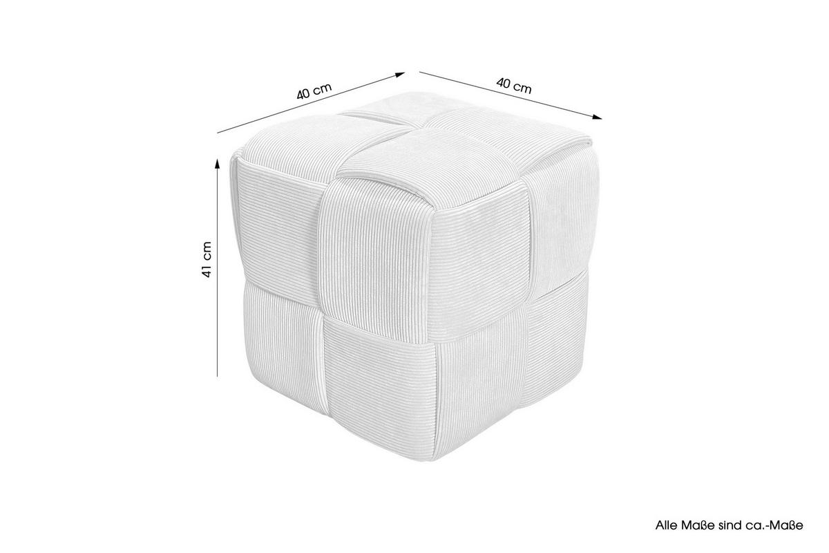 Pouf URBAN Grau, Cord - Grau, Design, Textil (40/41/40cm) - MID.YOU