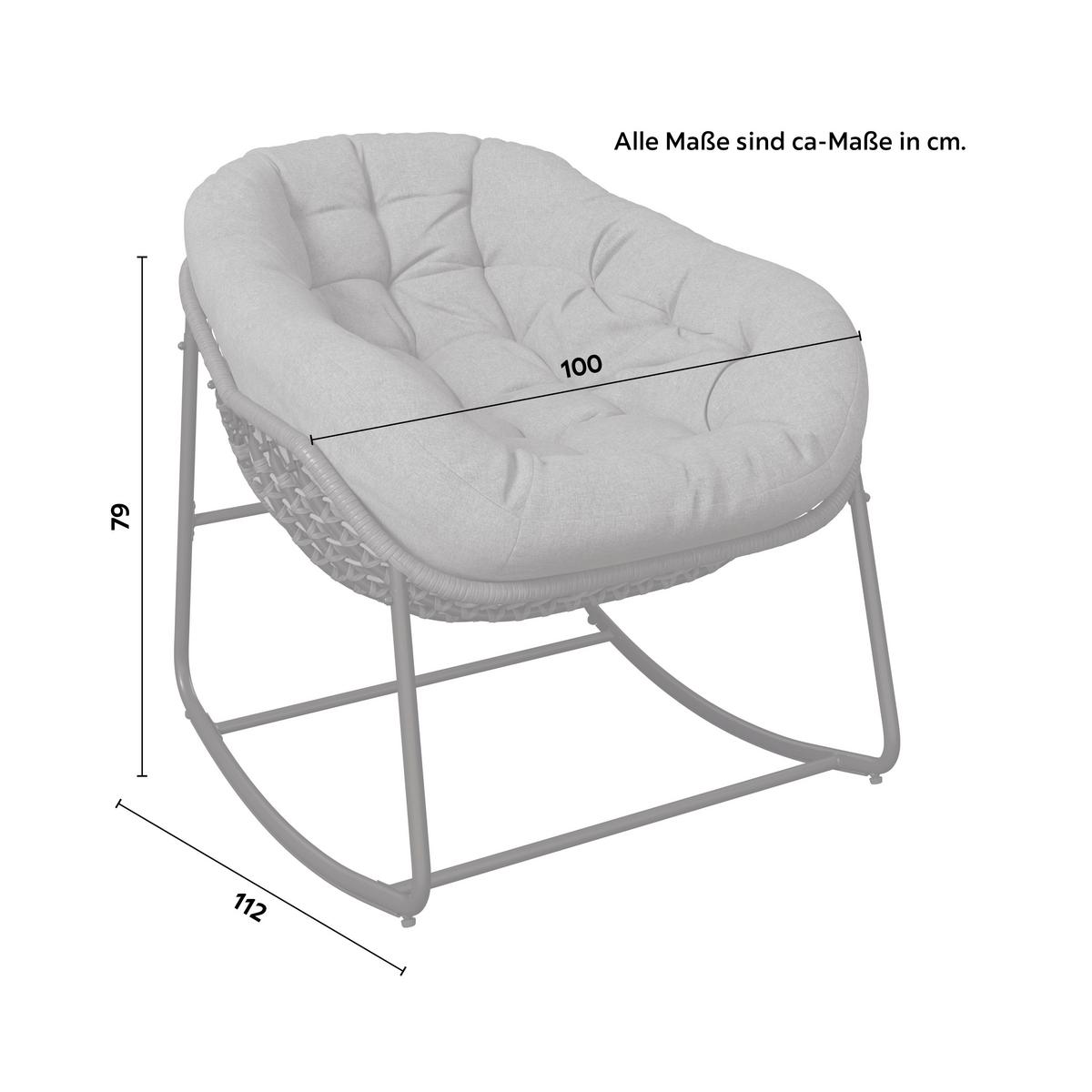 Vrtni Gugalnik Alicante, Siva - temno siva/siva, Basics, kovina/umetna masa (95/80/111cm) - Mömax