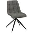 Stuhl in Grau/Schwarz - Dunkelgrau/Schwarz, MODERN, Textil/Metall (48/87/62cm) - Modern Living Stuhl in Grau/Schwarz - Dunkelgrau/Schwarz, MODERN, Textil/Metall (48/87/62cm) - Modern Living