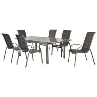 GARTENSET AMALFI DI LUSSO - Anthrazit/Silberfarben, MODERN, Textil/Metall - Gardenson