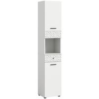 Hochschrank Prisma ca. 35x187x34 cm Weiß - Schwarz/Weiß, MODERN, Holzwerkstoff/Metall (35/187/34cm) - MID.YOU