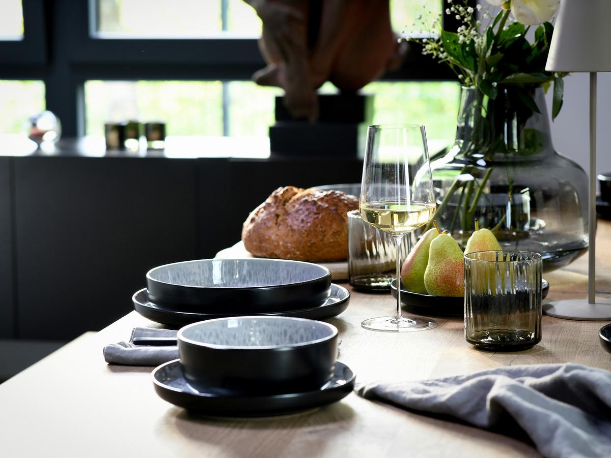 Kombinirani Servis Nordic Fjord Frost, 16-Delni - črna/svetlo siva, Basics, keramika - Creatable