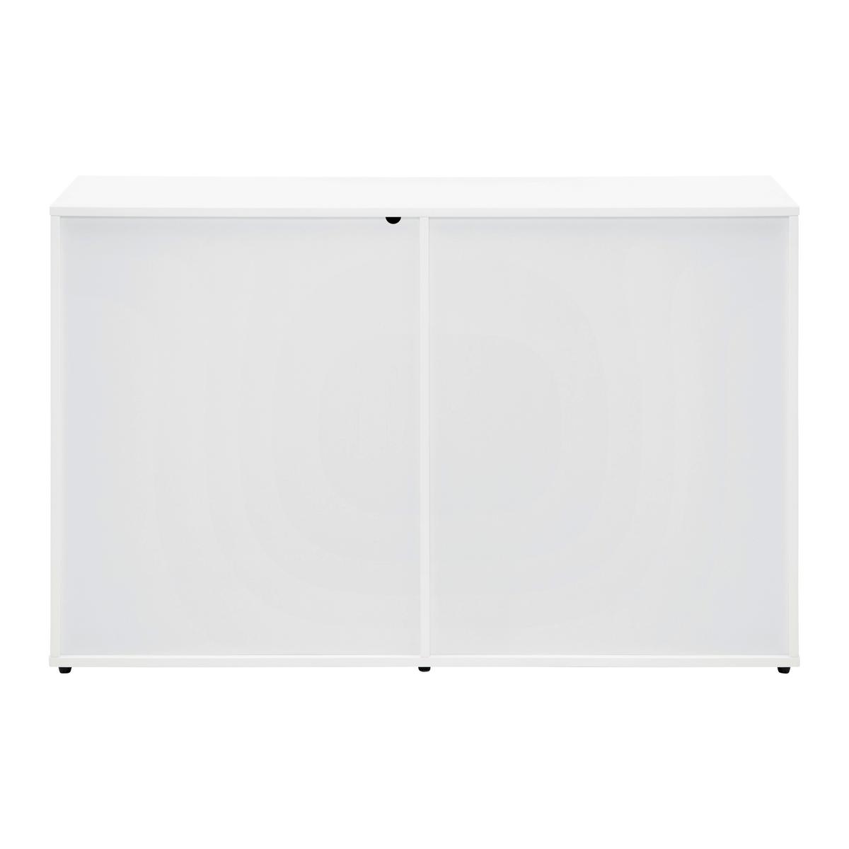 Kommode Mick Weiß MDF - Schwarz/Braun, MODERN, Kunststoff/Textil (120/75/40cm) - Bessagi Home