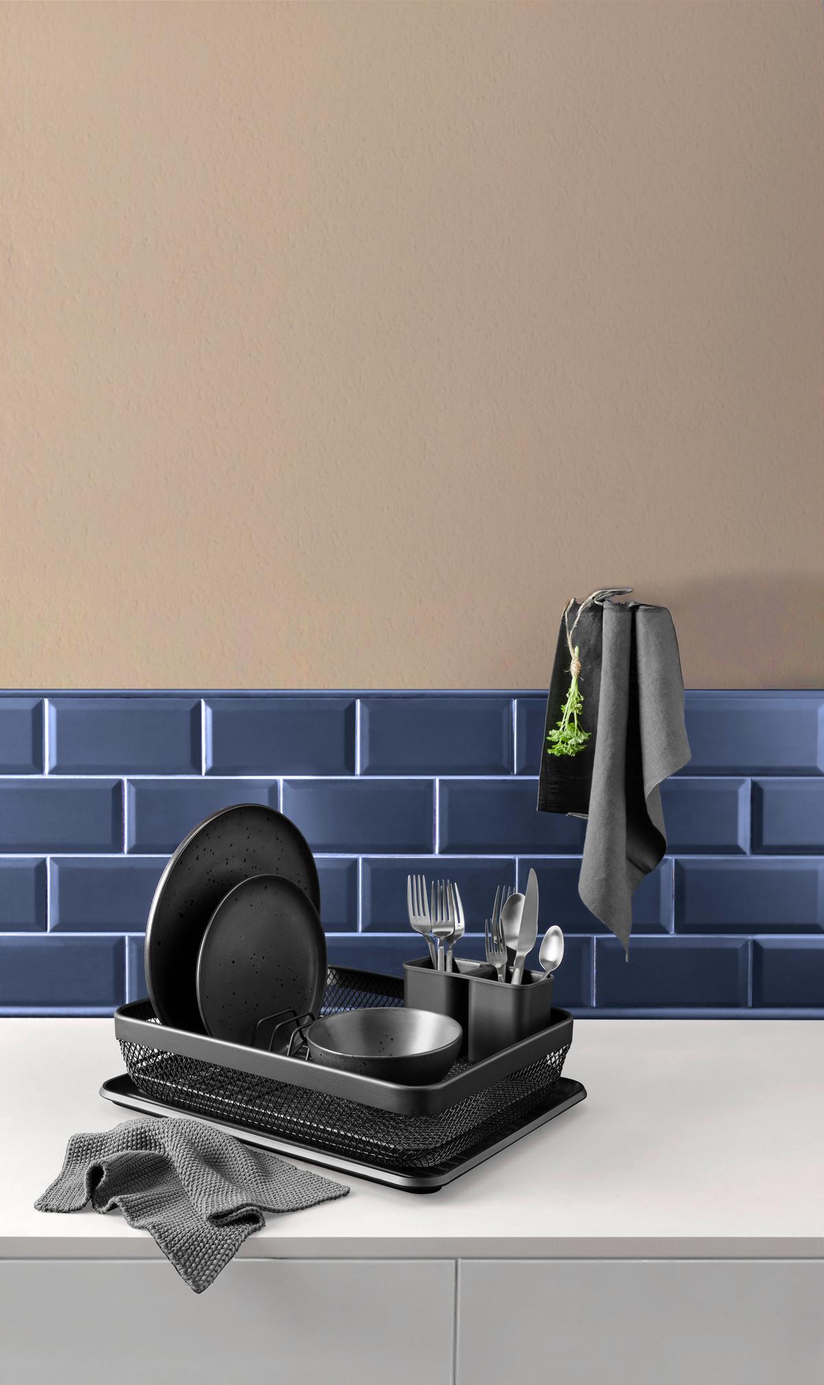 SUSZARKA DO NACZYŃ MODERN KITCHEN - czarny, Basics, tworzywo sztuczne/metal (41/30/13,5cm) - Homeware Profession.